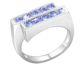 Tanzanite Double Row 10 Stone Ring