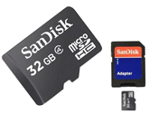 32GB MicroSDHC Card w/ Adapter