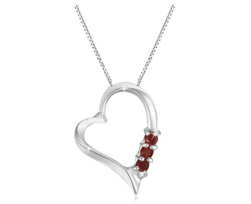 3-Stone Heart Pendant