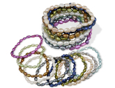 10-Set Cultured Pearl Stretch Bracelets