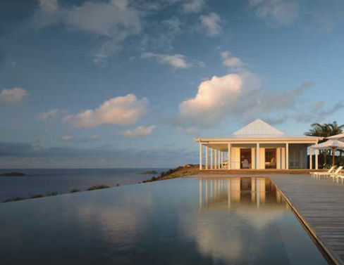 View of the master bedroom pavilion and pool