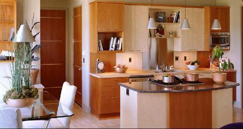 duo-toned kitchen area