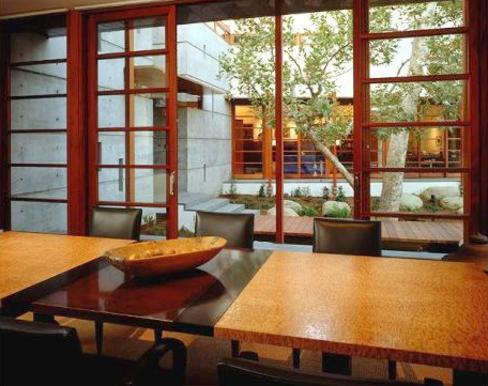 oriental-inspired dining area