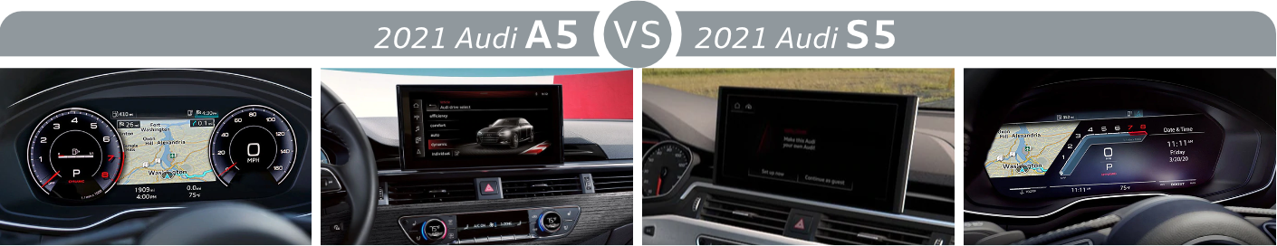 2021 Audi A5 vs 2021 Audi S5 Features 2021 Audi A5 vs 2021 Audi S5 Features