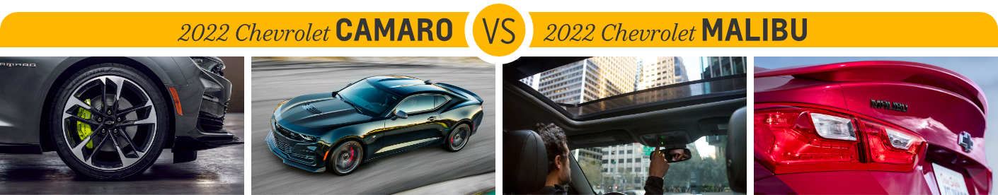 2022 Chevrolet Camaro vs Chevrolet Malibu Features 2022 Chevrolet Camaro vs Chevrolet Malibu Features