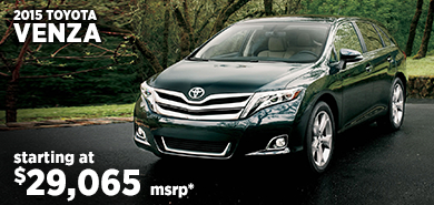 View details on the New 2015 Toyota Venza Sedan at Eddy's Toyota View details on the New 2015 Toyota Venza Sedan at Eddy's Toyota