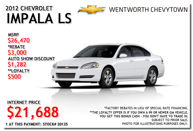 2012 Chevy Impala LS for sale at Wentworth Subaru in Portland, Oregon