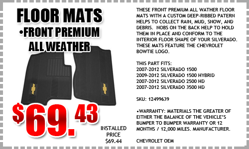 Chevy Silverado weather floor mats, Portland, Vancouver, Beaverton, Oregon City, Gresham