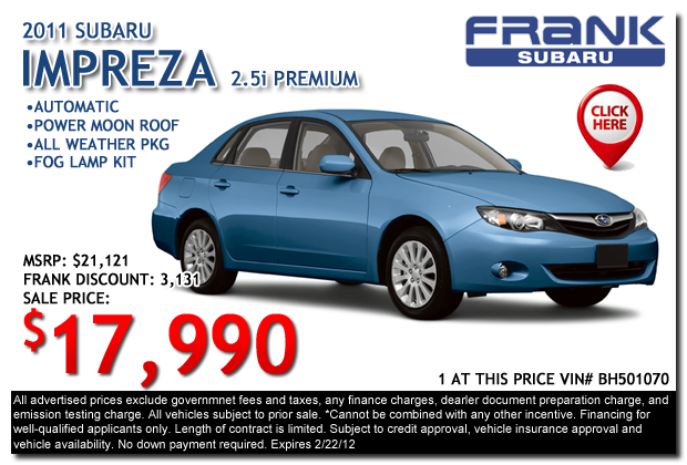 2011 Subaru Impreza Premium for sale in San Diego, CA