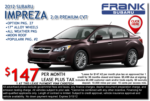2012 Subaru Impreza 2.0i Premium CVT for sale in San Diego, CA