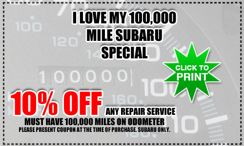 100k, 100000 specials, new tires, subaru, service, specials, discounts, authorized, certified, sante fe, national city, california