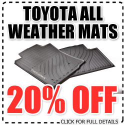 all weather, floor mats, san diego county toyota, parts, special, national city, california