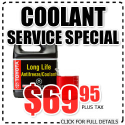 coolant, engine coolant, san diego county toyota, service, specials, california, national city