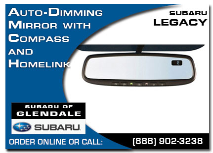 Los Angeles, subaru, auto-dimming mirror, compass, homelink, legacy, accessories, parts, specials