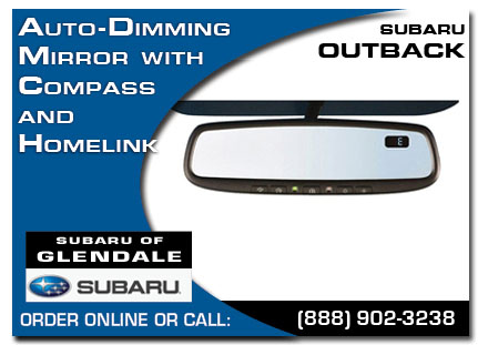 Los Angeles, subaru, auto-dimming mirror, compass, homelink, outback, accessories, parts, specials