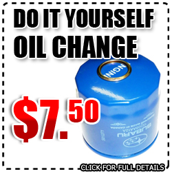 Los Angeles DIY Oil Change Kit Subaru Parts Discount Coupon Special