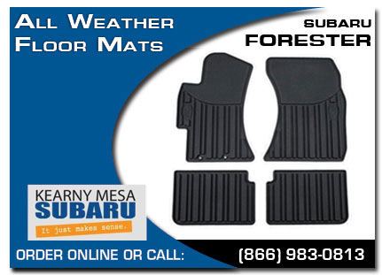 Kearny Mesa, subaru, all weather floor mats, forester, accessories, parts, specials