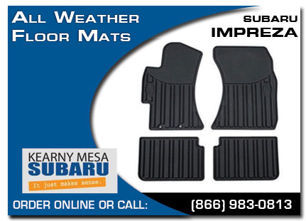 Kearny Mesa, subaru, all weather floor mats, impreza, accessories, parts, specials