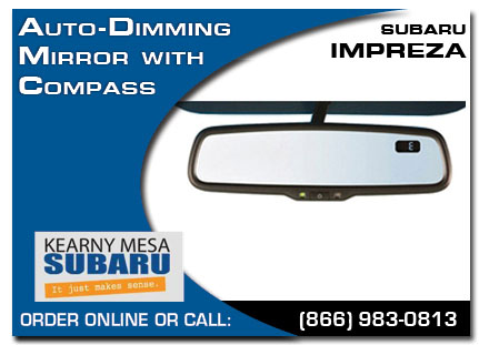 Kearny Mesa, subaru, auto-dimming mirror, compass, impreza, accessories, parts, specials