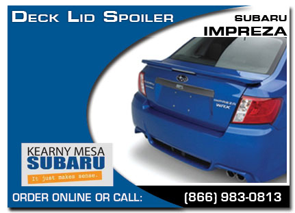 Kearny Mesa, subaru, rear, deck lid, spoiler, impreza, accessories, parts, specials