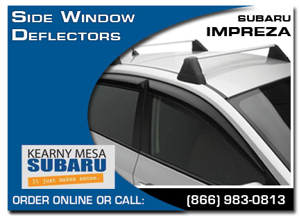 Kearny Mesa, subaru, side window deflectors, impreza, accessories, parts, specials