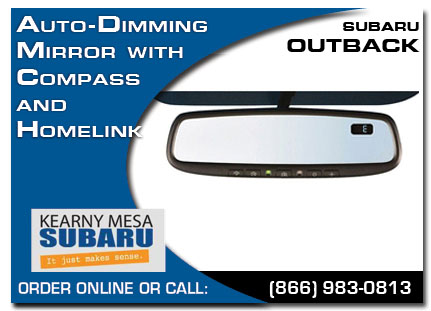 Kearny Mesa, subaru, auto-dimming mirror, compass, homelink, outback, accessories, parts, specials