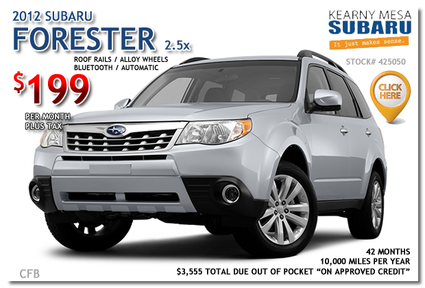 New 2012 Subaru Forester 2.5X Lease Special, Kearny Mesa, California