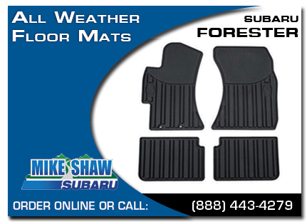 Denver, subaru, all weather floor mats, forester, accessories, parts, specials