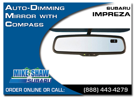 Denver, subaru, auto-dimming mirror, compass, impreza, accessories, parts, specials