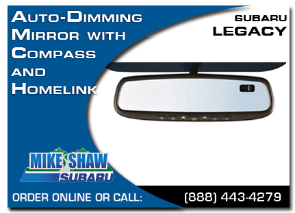 Denver, subaru, auto-dimming mirror, compass, homelink, legacy, accessories, parts, specials