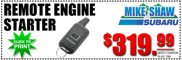 Subaru Remote Engine Starter Discount Coupon