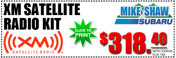 Subaru XM Satellite Radio Kit Discount Coupon