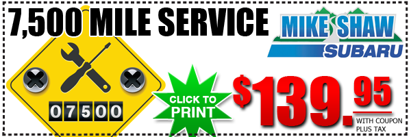 Subaru 7,500 Mile Service Discount Coupon