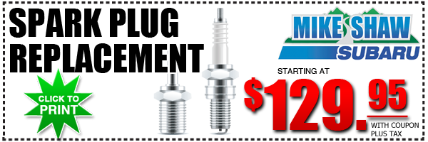 Subaru Spark Plug Replacement Service Discount Coupon