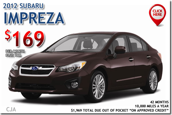 New 2012 Subaru Impreza 2.0i for lease in Salt Lake City, Utah!