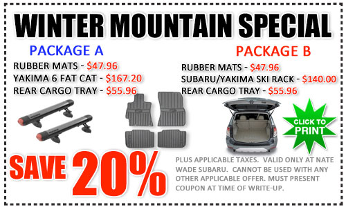 Subaru Winter Mountain Parts Special Discount Coupon serving Salt Lake City Utah