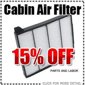 Cabin Air Filter Service Special, Discount Coupons, Salt Lake City, Utah