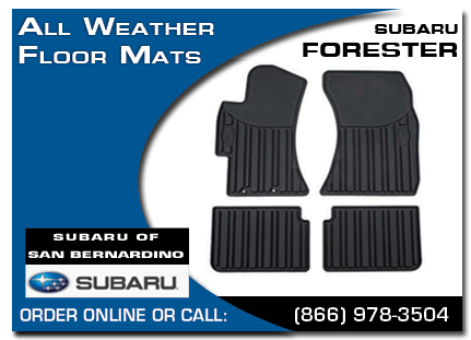 San Bernardino, subaru, all weather floor mats, forester, accessories, parts, specials