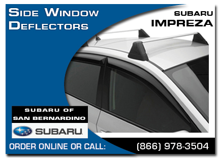 San Bernardino, subaru, side window deflectors, impreza, accessories, parts, specials