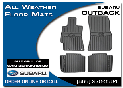 San Bernardino, subaru, all weather floor mats, outback, accessories, parts, specials