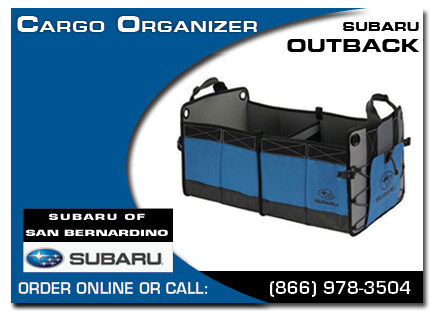 San Bernardino, subaru, cargo organizer, outback, accessories, parts, specials