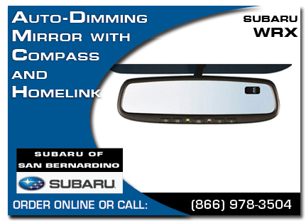 San Bernardino, subaru, auto-dimming mirror, compass, homelink, wrx / sti, accessories, parts, specials