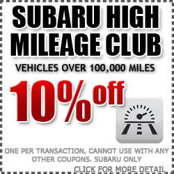 High Mileage Club Service Coupon at Subaru of San Bernardino in California, Los Angeles, Ontario, Fontana, Riverside