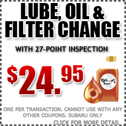 Oil Change Service Special Coupon at Subaru of San Bernardino in California, Los Angeles, Ontario, Fontana, Riverside