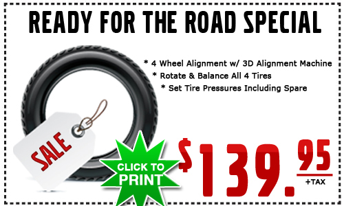 Volvo of Tucson's Ready for the Road Service Special Discount Coupon Volvo 4 Wheel Alignment Service, Tire Rotation & Balance Maintenance, Tucson, Phoenix, Arizona, Casa Grande, Sierra Vista