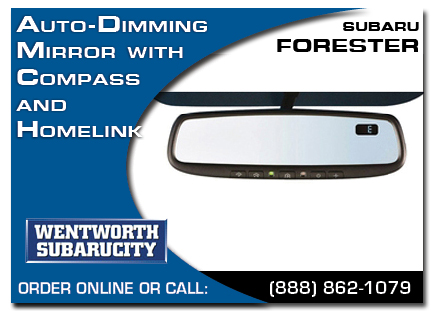 Portland, subaru, auto-dimming mirror, compass, homelink, forester, accessories, parts, specials