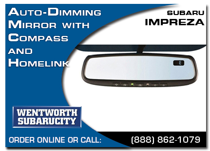 Portland, subaru, auto-dimming mirror, compass, homelink, impreza, accessories, parts, specials