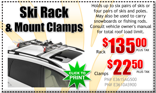 Wentworth Subaru's Outback Ski Rack and Mount Clips Discount Coupon! subaru outback, ski rack, mount clips, genuine subaru auto parts, accessories, installation, portland, oregon city, gresham, vancouver, beaverton