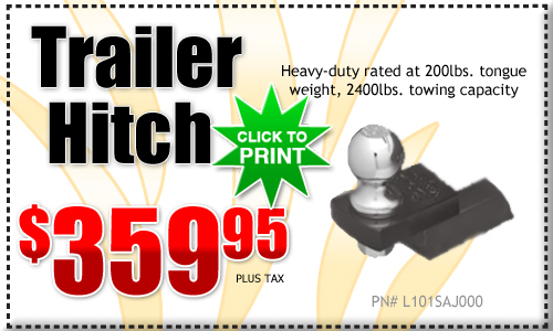 Wentworth Subaru's Outback Trailer Hitch Discount Coupon! subaru outback, trailer hitch, genuine subaru auto parts, accessories, installation, portland, oregon city, gresham, vancouver, beaverton