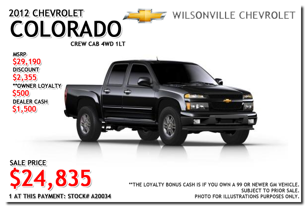 2012 Chevy Colorado Crew Cab for sale at Wilsonville Chevrolet 2012 Chevy Colorado Crew Cab for sale at Wilsonville Chevrolet, Portland, Beaverton, Hillsboro, Oregon City, Tigard, McMinnville, Salem